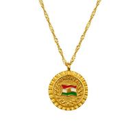 d'origine Kurdistan Flag Chain Women's, Breit, Stainless Steel, No Gemstone