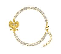 d'origine Poland Eagle Crest Bracelet, Polish Cubic Zirconia Bracelet, Poland Eagle Chain, Polish Jewellery, Polish Crest Jewellery for Women, Brass