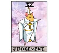Dorime Rat Mouse Pope Judgement Judgment XX Tarot Card Funny Meme 1.2" Enamel Pin Badge, 3.05 cm, Enamel, enamel