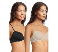 DORINA 2pk Louise Light Padded Demi Bra, Black/Beige, Size 34B, Women Black/Beige
