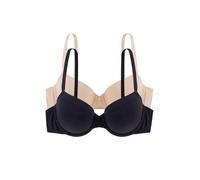 DORINA 2pk & Louise Light Padded Demi Bra, Black/Beige, Size 40D, Women Black/Beige