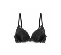 DORINA Angie Push-Up Plunge Bra - Lace Detailing, Removable Cookies, Underwired Support, Black