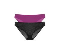 DORINA ANGIE Two-Piece Pack of Briefs - Lace & Micro Fabric, Everyday Comfort, Black and Fuchsia