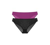 DORINA ANGIE Two-Piece Pack of Briefs - Lace & Micro Fabric, Everyday Comfort, Black and Fuchsia