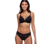 DORINA Angie Two-Piece Push-Up Plunge Bra Pack - Lace & Micro Fabric, Removable Cookies, Underwired Support, Black and Fuchsia