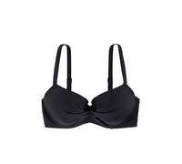 DORINA AZORES Light Padded Bikini Top, Moulded Cups, Discreet Underwired Support, Twisted Fabric Detail, Adjustable Straps, Black, Back Clasp Closure