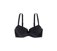 DORINA AZORES Light Padded Bikini Top, Moulded Cups, Discreet Underwired Support, Twisted Fabric Detail, Adjustable Straps, Black, Back Clasp Closure