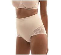 Dorina Brigitte Shaping Brief - Medium Control, Tummy Control, Lace Trim, Mid-Waist Sculpting Micro Fabric, Beige