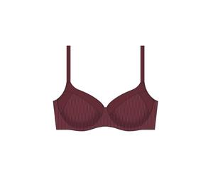 DORINA Carmen Bra - Light Padded, Moulded Cups, Underwired, Adjustable Straps, Burnout Stripe Micro Fabric, Red