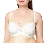DORINA Celine Non-Padded Underwired Bra for Women, Floral Lace & Soft Micro Fabric, Adjustable Picot Straps, Power Mesh Back, Satin Bow Detail, Ivory