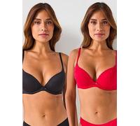 DORINA Doring Sonia 2pk Push Up Plung Bra, Multi, Size 36D, Women Print