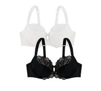DORINA Exclusive 2 Pack Celine Wire Bra, Black/White, Size 36, Women Black/White