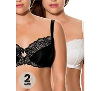 DORINA Exclusive 2 Pack Celine Wire Bra, Black/White, Size 38, Women Black/White