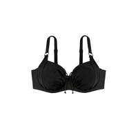 DORINA FIJI Non-Padded Bikini Top, Wire Support, Underbust Cradle, Adjustable Straps, Front Fabric Gathering, Silver Ring & Bead Bow Detail, Back Clasp Closure, Black