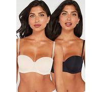 DORINA Lightly Padded Michelle 2 Pack Bandeau Bra, Multi, Size 32C, Women Print