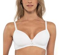 Dorina MAY Wireless Nursing Bra - Moulded Cups with Cotton Sling, Adjustable Straps, Delicate Band Lace Trimming, Easy Clips for Seamless Skin-On-Skin Contact, White