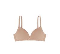 Dorina MAY Wireless Nursing Bra - Moulded Cups with Cotton Sling, Adjustable Straps, Delicate Band Lace Trimming, Easy Clips for Seamless Skin-On-Skin Contact, Beige