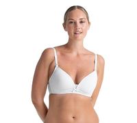 DORINA May Wireless Nursing Bra - Moulded Cups with Cotton Sling, Adjustable Straps, Delicate Band Lace Trimming, Easy Clips for Seamless Skin-On-Skin Contact, White