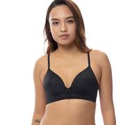 Dorina MICHELLE Wireless Soft Bra - Lightly Padded, Adjustable Straps, Subtle Band Lace & Power Mesh Wings for Comfort & Support, Black