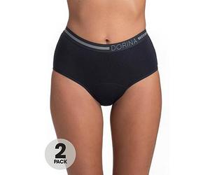 DORINA Moon 2 Pack Midi Nighttime Period Pants, Black, Size 12, Women Black