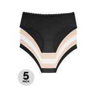 DORINA Naomi 5 Pack Brief, Multi, Size 8, Women Print