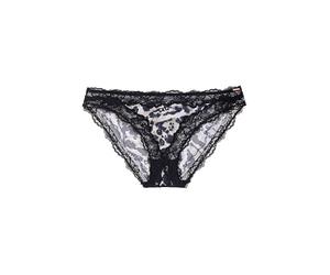 DORINA ORIGINS Brief - Printed Shiny Micro Fabric & Lace Trim, Black