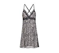 DORINA ORIGINS Non-Padded Chiffon Dress - Lace Trim, Adjustable Picot Shoulder Straps & Side Slit, Black