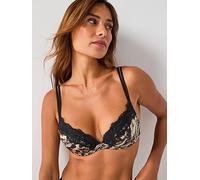 DORINA Origins Print Push Up Plunge Bra, Black, Size 32D, Women Black