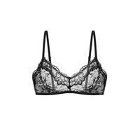 DORINA Origins Push-Up Plunge Bra, Moulded Underwired Cups, Adjustable Straps, Allover Lace Trim, Bow Detail, Mesh Back, Black