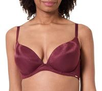 DORINA Origins Push-Up Plunge Bra - Underwired, Moulded Cups, Shimmer Mesh Fabric, Red