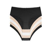 DORINA Pack of 5 Naomi Classic Hipster Briefs Black/beige/ivory