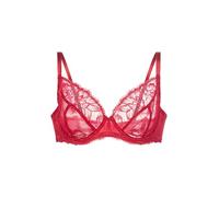 DORINA Perfect Lace Full Cup Underwired Bra - Lightly Padded for Natural Shape - Smooth Fabric & Adjustable Support, Red