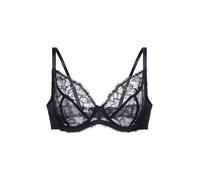 DORINA Perfect Lace Full Cup Underwired Bra - Lightly Padded for Natural Shape - Smooth Fabric & Adjustable Support, Black
