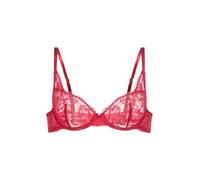 DORINA Perfect Lace Non Padded Plunge Bra - Underwired & Contoured - Natural Lift, Adjustable Fit for Sculpted Shape, Red