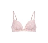DORINA Perfect Lace Padded Plunge Bra - Underwired & Contoured - Lightly Padded Cups for Natural Shape & Lasting Wear, Pink