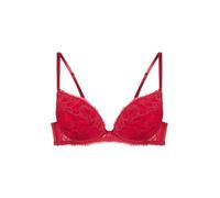 DORINA Perfect Lace Padded Plunge Bra - Underwired & Contoured - Lightly Padded Cups for Natural Shape & Lasting Wear, Red