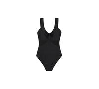 DORINA Saint Tropez Shaping Swimsuit with Removable Pads, Wireless Design, Wide Shoulder Straps, Textured Micro Fabric & Powermesh, Back Clasp Closure, Black