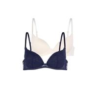 DORINA Sonia 2-Pack Push-Up Plunge Bra for Women, Ink/Ivory, 38A