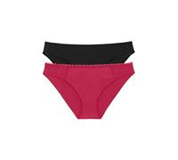 DORINA SONIA Two-Piece Brief Pack - Allover Lace & Micro Fabric or Micro Fabric, Red and Black