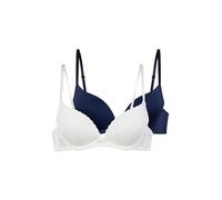 DORINA Sonia Women's Push-Up Plunge Bra Multi-Pack (2-Pack), Underwired, Deep V Neckline, Natural Lift & Shape, Ivory and Ink