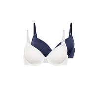 DORINA Sonia Women's Underwired Demi Bra Multi-Pack (2-Pack), Lightly Padded Three-Quarter Cups, Smooth Support for Fuller Busts, Ivory and Ink