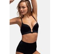 DORINA SUBLIME SCULPT Sexy Light Padded Bra, Underwired Demi with Moulded Cups, Multi-Way Adjustable Straps, U-Wire Plunge Design, Shiny Micro Fabric, Black