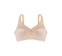 DORINA TEAGAN Non-Padded Minimizer Bra, Wireless Full Coverage with Extra-Wide Adjustable Straps, Power Mesh U-Back Support, Satin & Lace Design, Beige