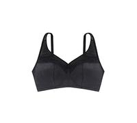 DORINA TEAGAN Non-Padded Minimizer Bra, Wireless Full Coverage with Extra-Wide Adjustable Straps, Power Mesh U-Back Support, Satin & Lace Design, Black