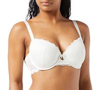 DORINA Women's Celine Lightly Padded Demi Bra - Underwired Moulded Cups, Floral Lace Design, and Supportive U-Back Wings, Ivory