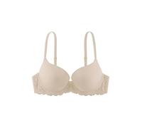 Dorina Women's Claire Super Push-Up Demi Bra - Underwired with Moulded Cups, Soft Micro Fabric, and Sensual Lace Detailing, Nude