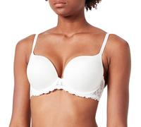 DORINA Women's Claire Super Push-Up Demi Bra - Underwired with Soft Micro Fabric and Sensual Lace Details, Adjustable Straps, Ivory