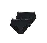 Dorina Women's ECO MOON-2PP Briefs, Noir/Noir, L Regular (Pack of 2)