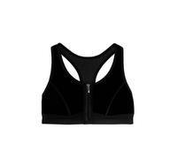Dorina Women's Extreme Sports Bra - Non-Padded, Quick-Dry Micro Fabric, Front Zipper, and Racerback Design for High-Impact Support, Black