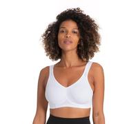 Dorina Women's FLEX Non-Padded Sports Bra - Breathable Tactel Micro Fabric, Full Coverage Racerback Design for Low-Impact Workouts, White